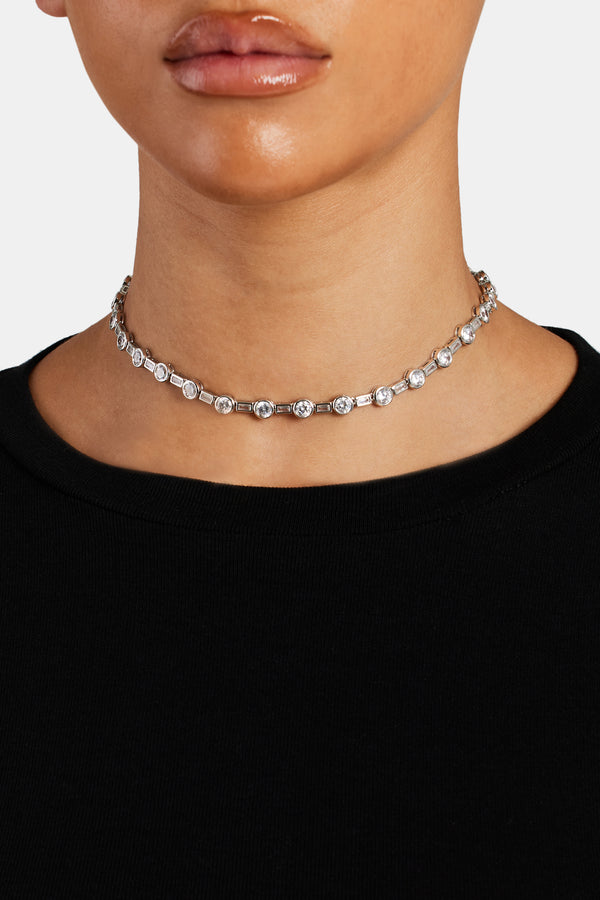 6 mm Iced CZ Choker in gemischter Form