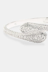 6 mm Iced CZ Pave Paisley Armreif