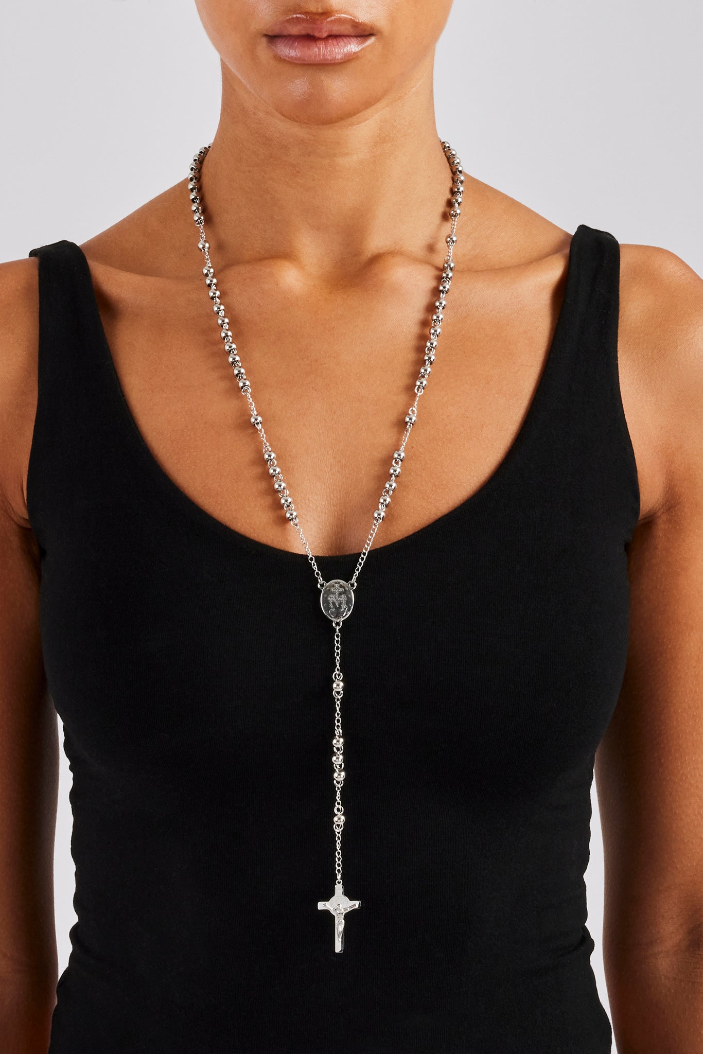 7mm Cross Drop Necklace - White | Womens Necklaces | Shop Pendant/Motif ...