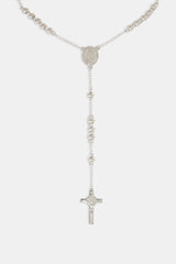 7mm Cross Drop Necklace - White