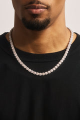Clustered Tennis Chain - 7mm - White