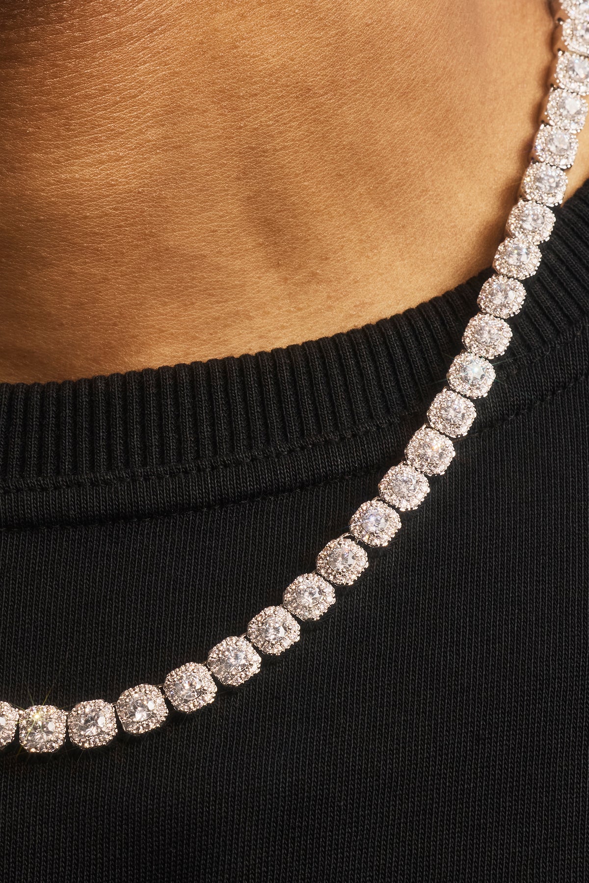 Clustered Tennis Chain - 7mm - White – Cernucci