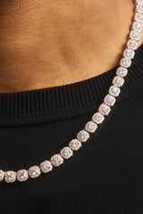 Clustered Tennis Chain - 7mm - White