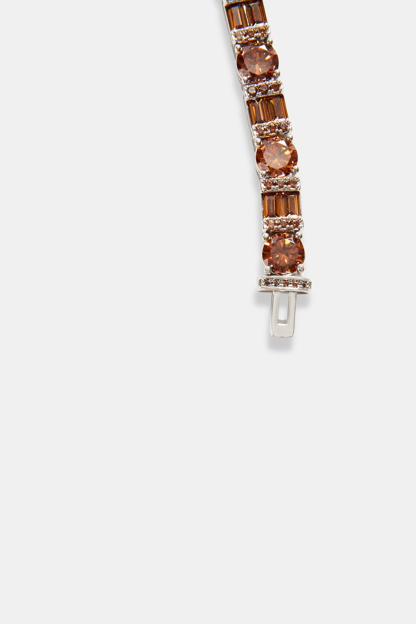 7 mm Iced CZ Schokoladenbraunes rundes und rechteckiges Mix-Tennisarmband