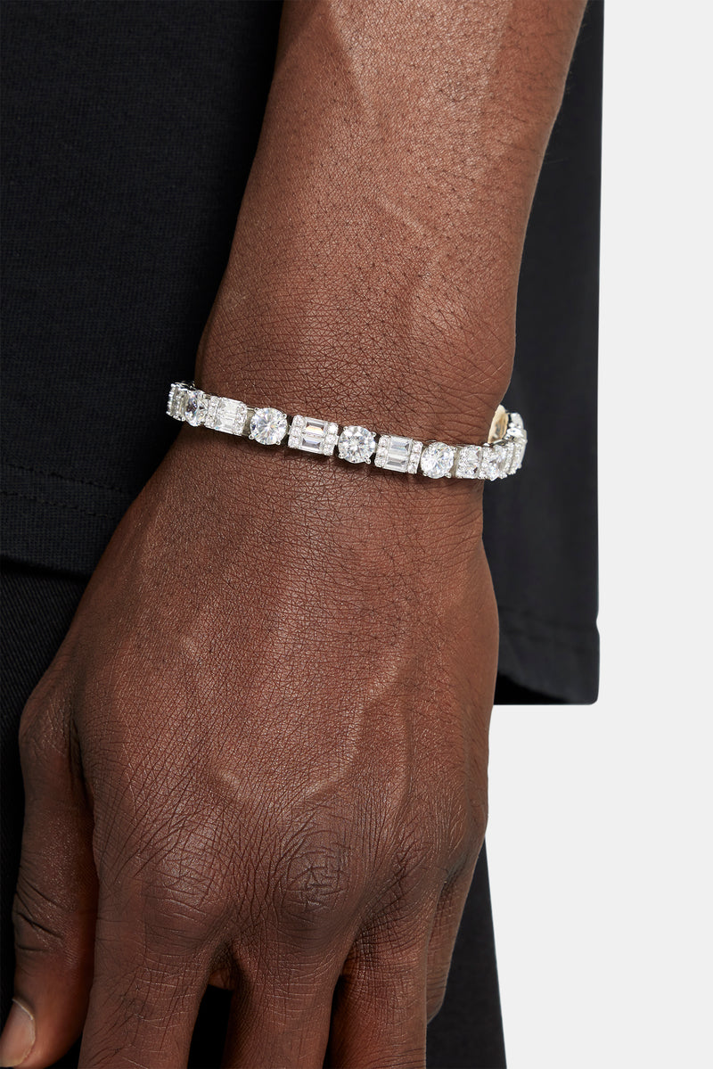 7mm Iced CZ Round Rectangle Mix Tennis Bracelet – Cernucci