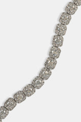 Clustered Tennis Bracelet - 7mm - White