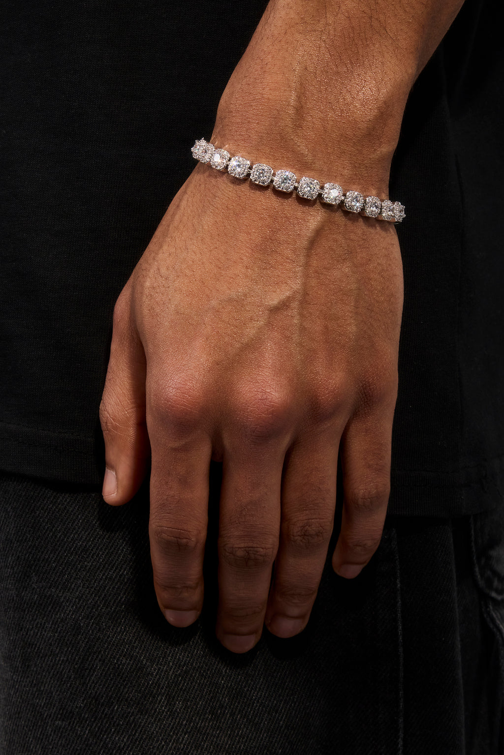 Clustered Tennis Bracelet 7mm