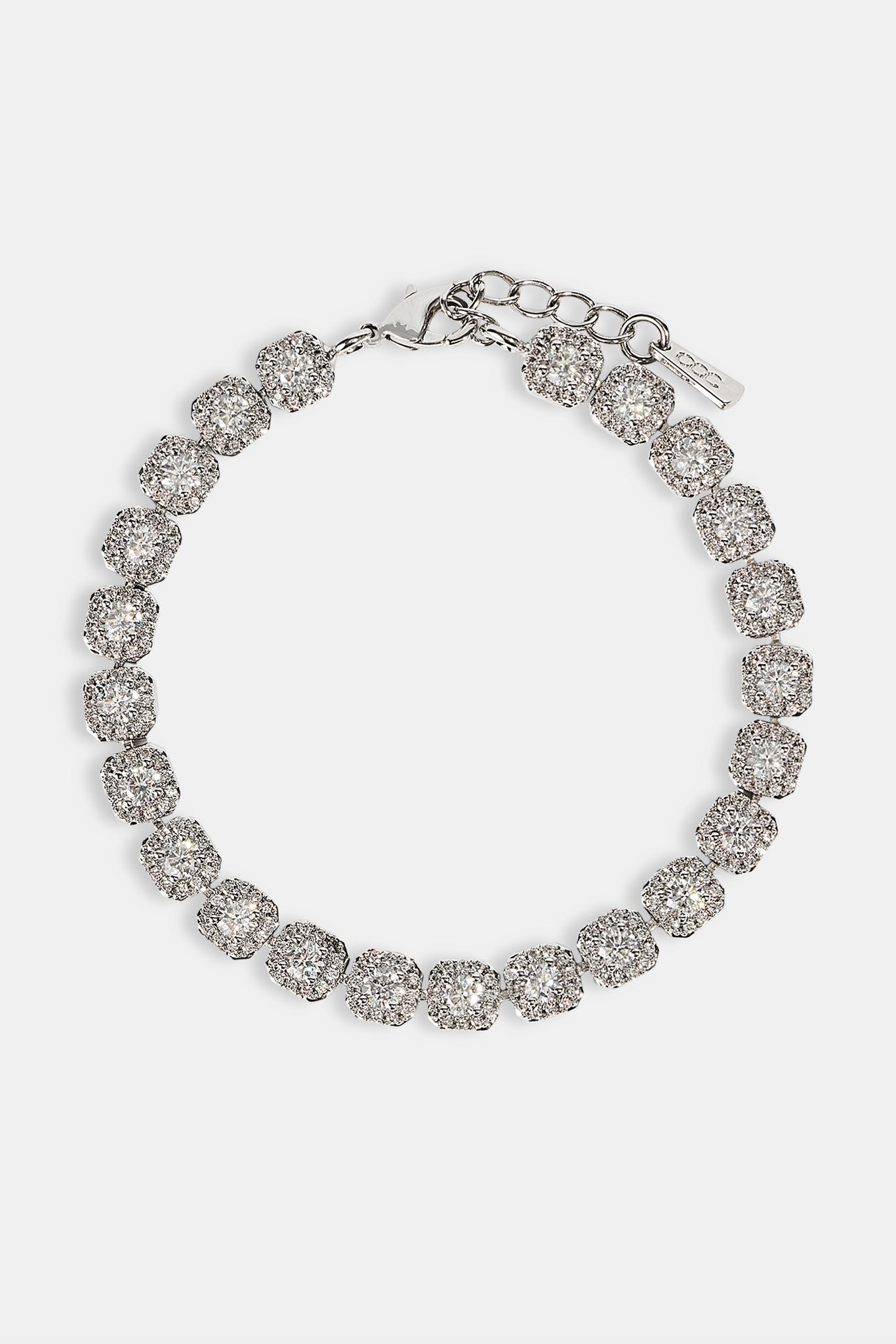 Clustered Tennis Bracelet - 7mm - White
