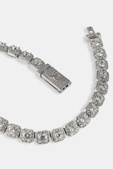 Clustered Tennis Bracelet - 7mm - White