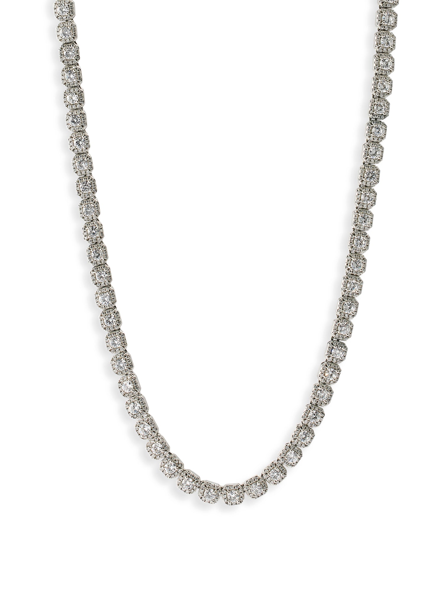Clustered Tennis Chain, Bracelet & Iced Cluster Stud Earrings Set - 7mm - White
