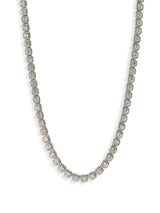 Clustered Tennis Chain, Bracelet & Iced Cluster Stud Earrings Set - 7mm - White