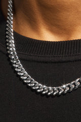 8 mm Miami Cuban Kette &amp; Armband - Weiß