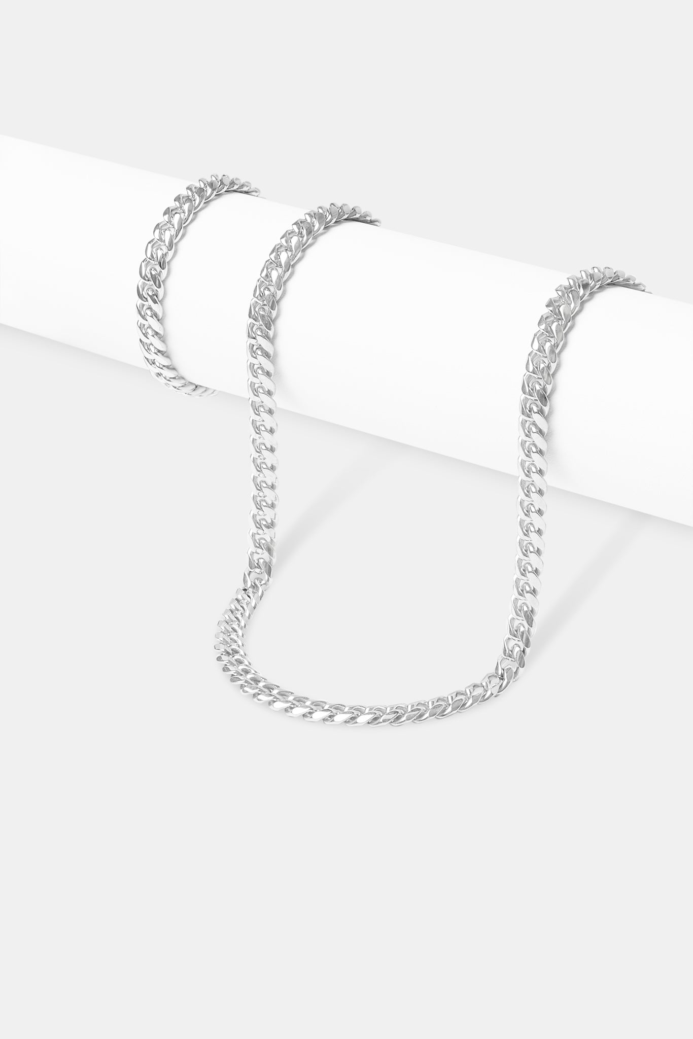 8 mm Miami Cuban Kette &amp; Armband - Weiß