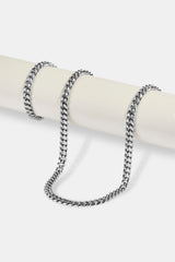 8 mm Miami Cuban Kette &amp; Armband - Weiß