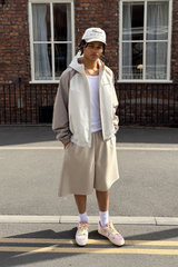 Nylon Panelled Windbreaker - Taupe