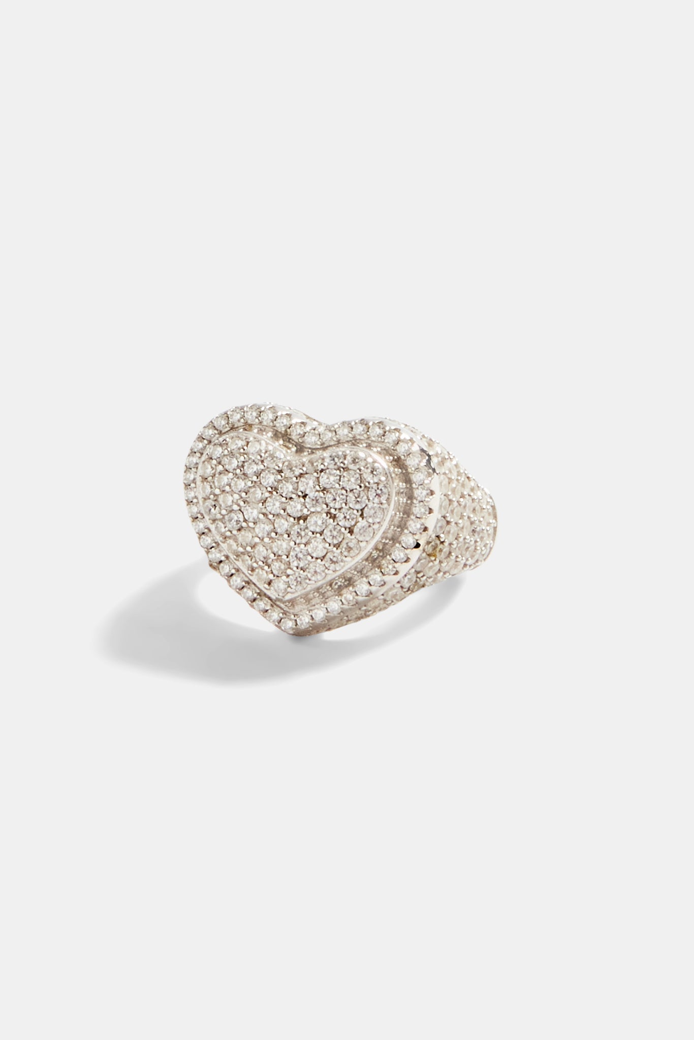 925 17mm Iced CZ Herz Siegelring 