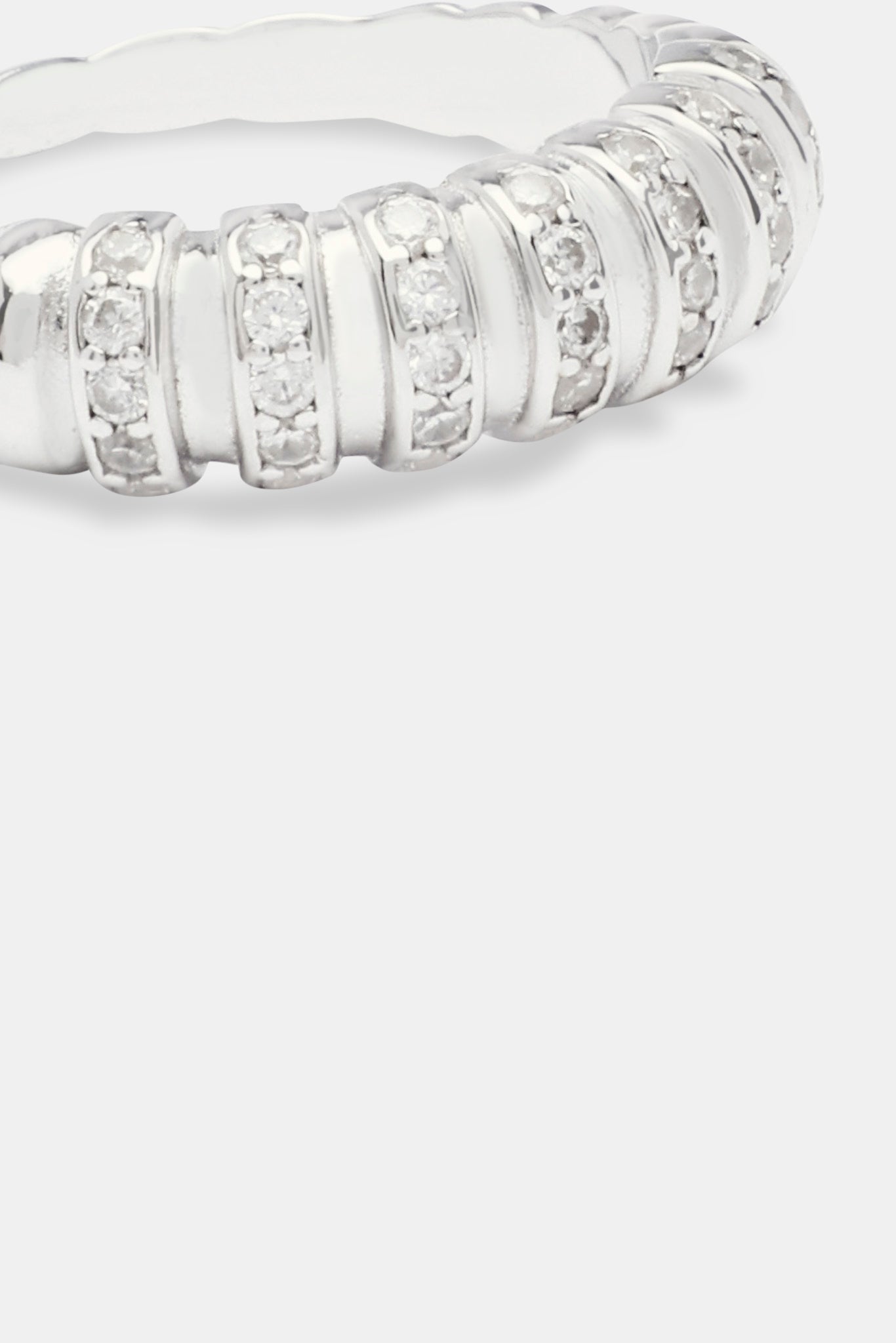 925 6mm CZ &amp; Polierter Kuppelring