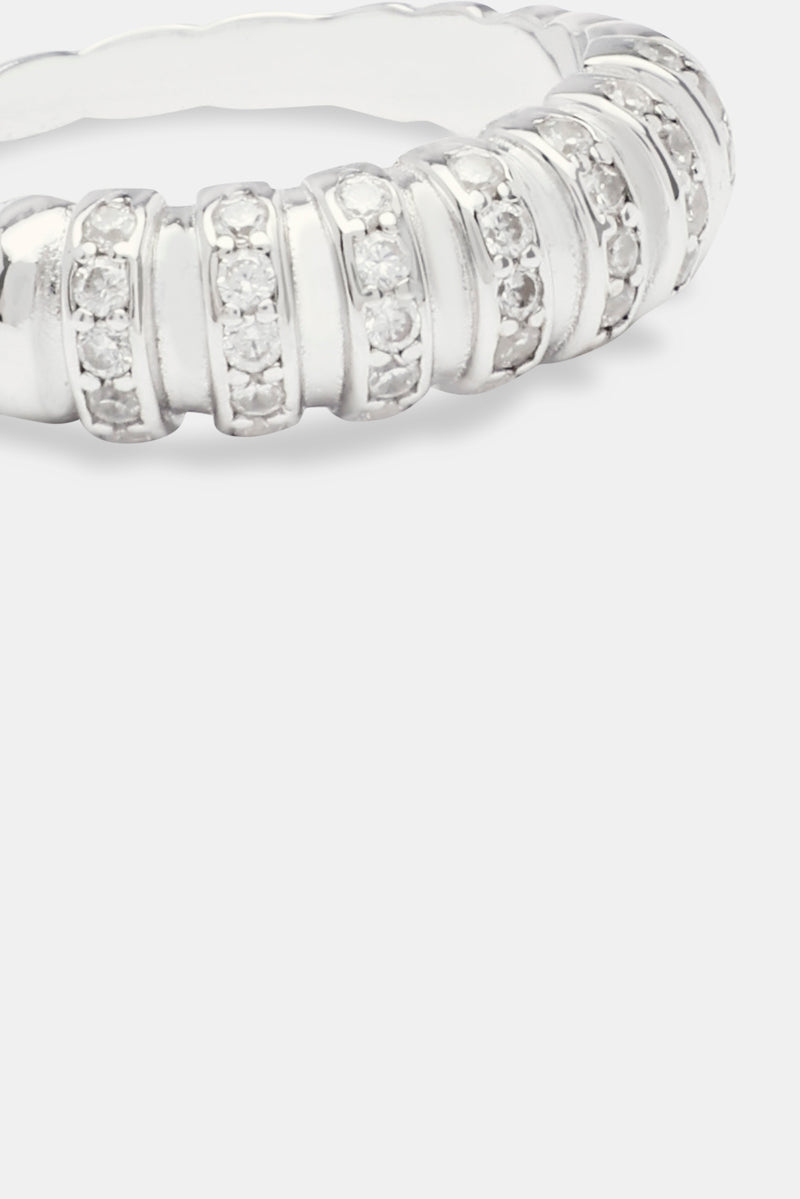 925 6mm CZ &amp; Polierter Kuppelring