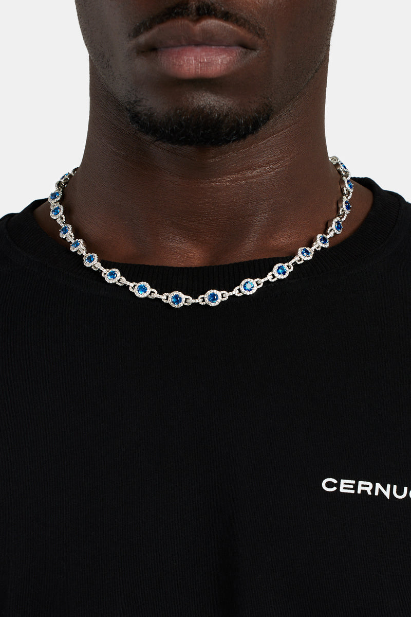 Blue String Chain 9mm Blue Centre Link Chain | Mens Chains | Shop Tennis Chains at ...