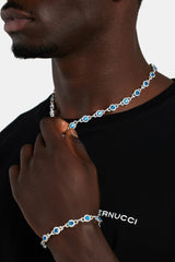 9 mm blaues Mittelgliedarmband