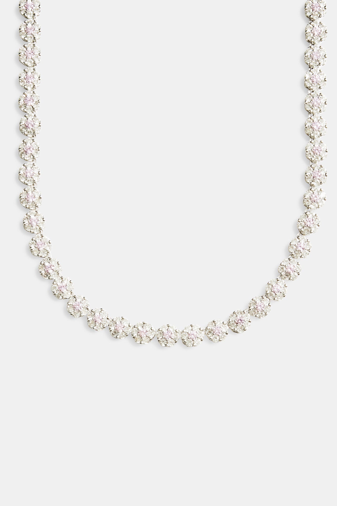 9 mm Iced CZ Clear Flower Tennis Choker 
