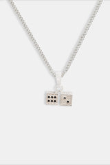 9mm Iced CZ Pair of Dice Micro Cuban Necklace