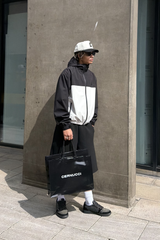 Nylon Contrast Windbreaker - Black
