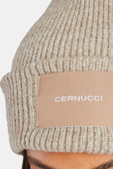 Cernucci Woven Label Beanie - Beige