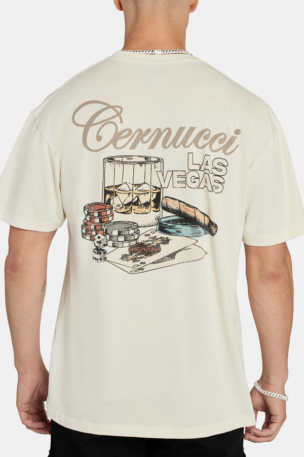 Las Vegas Graphic Print T-Shirt - Ecru