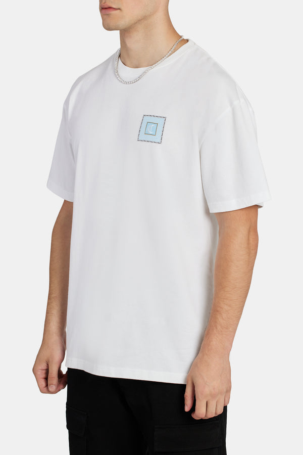 Casino Square Print T-Shirt - White