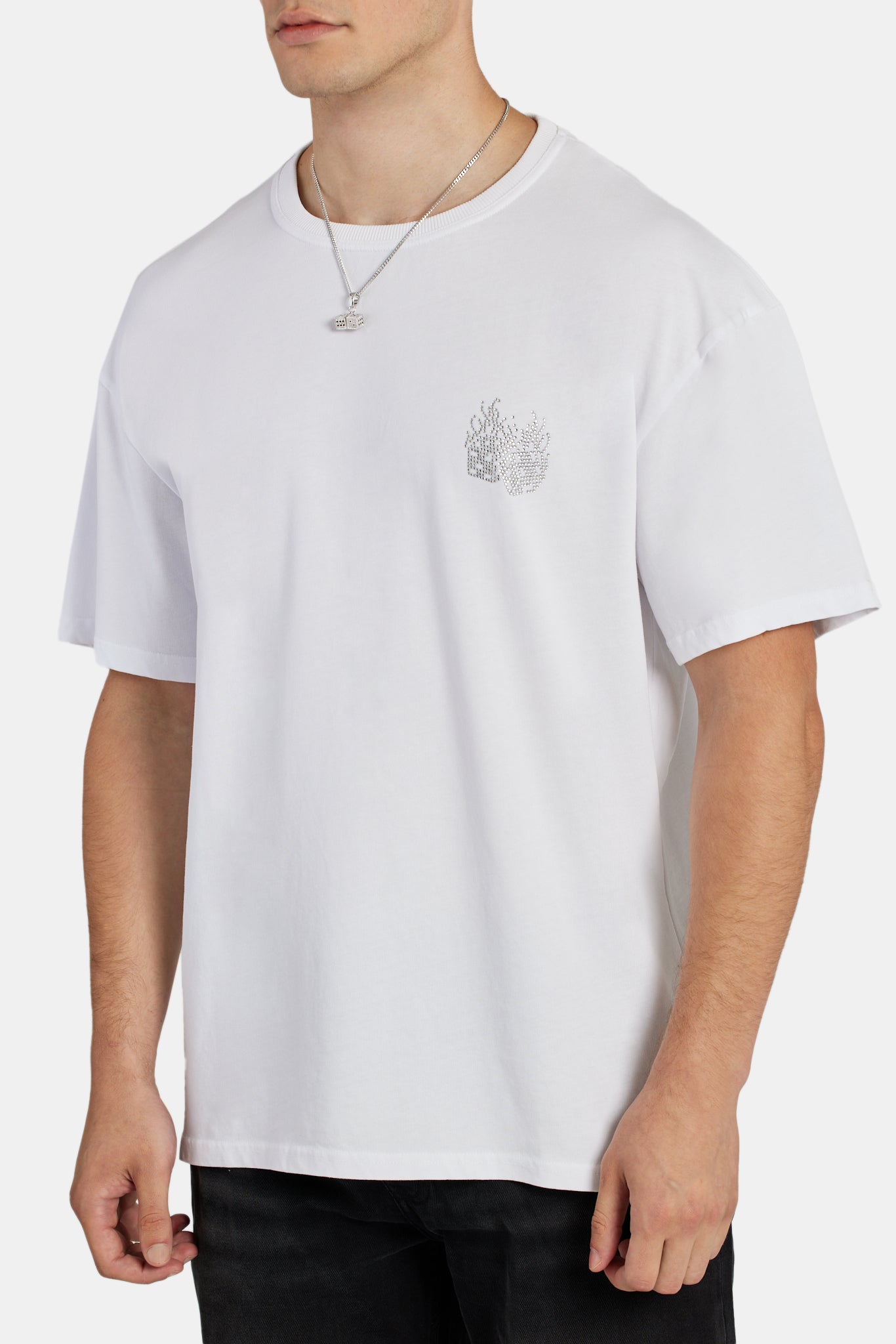 Rhinestone Dice T-Shirt - White – Cernucci