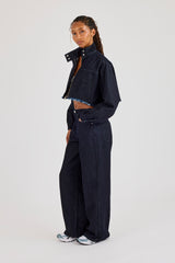Super Crop Funnel Neck Denim Jacket & Jean - Indigo