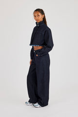 Super Crop Funnel Neck Denim Jacket & Jean - Indigo