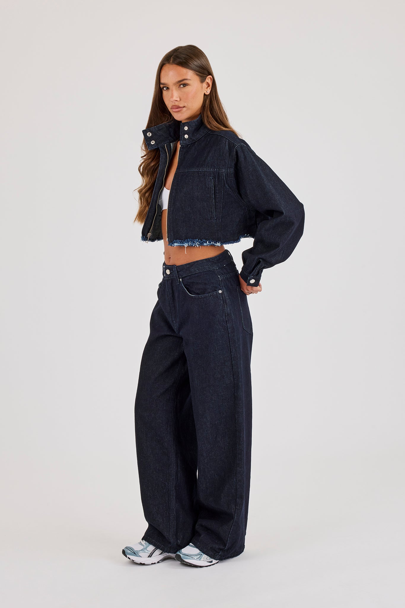 Womens Low Rise Baggy Jean - Indigo