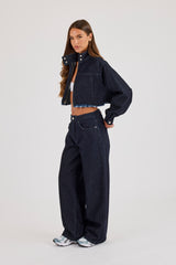 Womens Low Rise Baggy Jean - Indigo