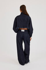 Super Crop Funnel Neck Denim Jacket & Jean - Indigo