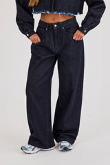 Womens Low Rise Baggy Jean - Indigo