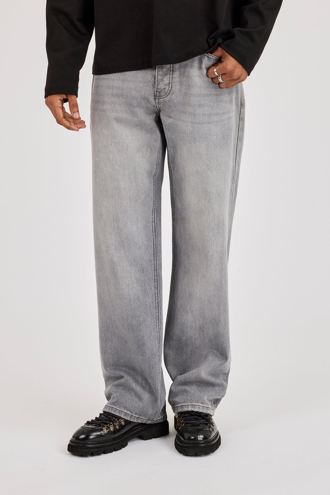 Mens Relaxed Jean - Washed Grey