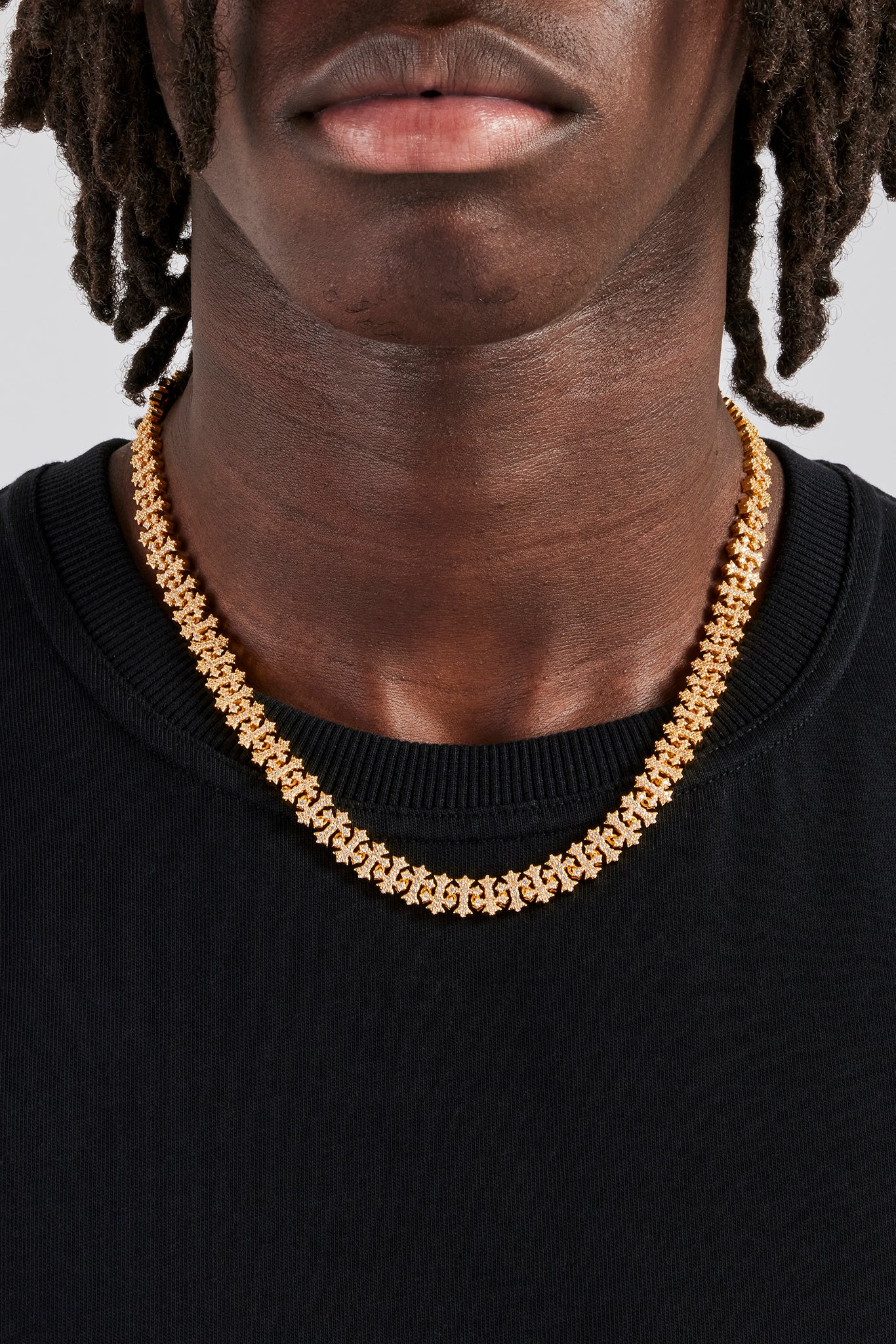 10mm Iced Alternating Cross Chain | Mens Chains | Shop Motif Chains at ...