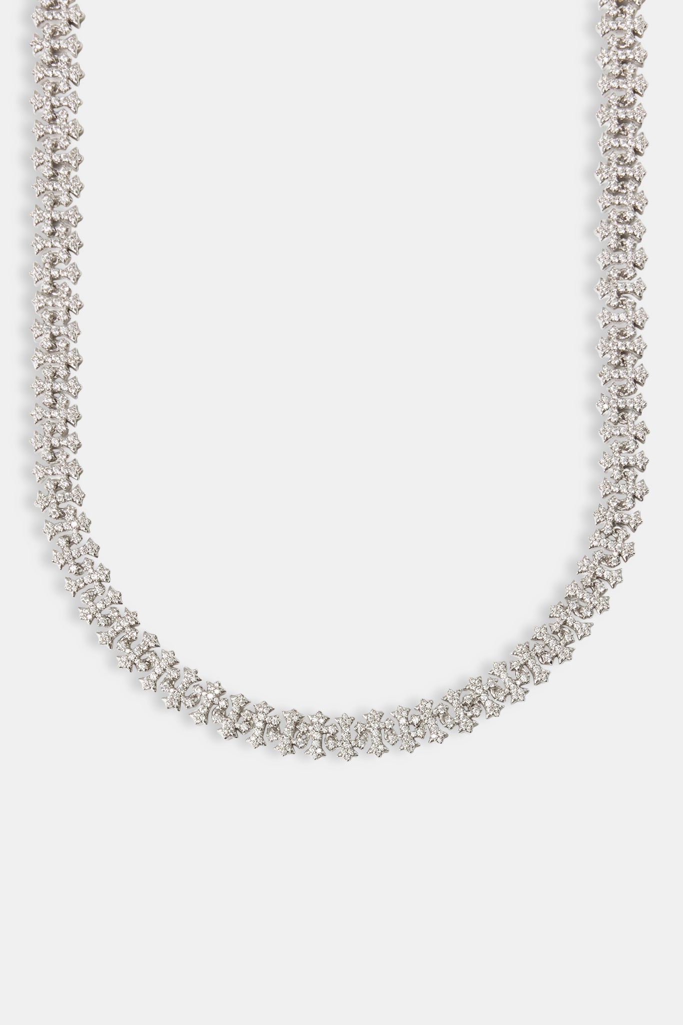 10 mm Iced Alternating Cross Chain - Weiß