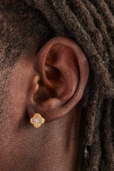 Ohrstecker mit Baguette-Motiv – 10 mm – Gold