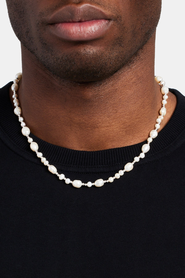 High-Cold And Simple Double-Layered Pearl Necklace Man Black Rhinestone  Pendant For Men's Chain Jewelry Accessories Dropshipping - AliExpress