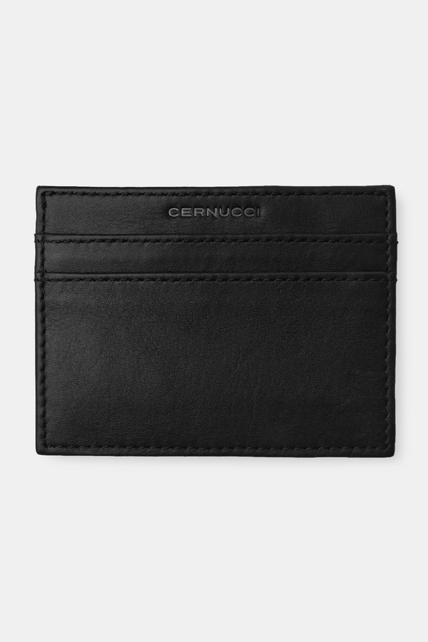 Cernucci Leather Card Holder - Black