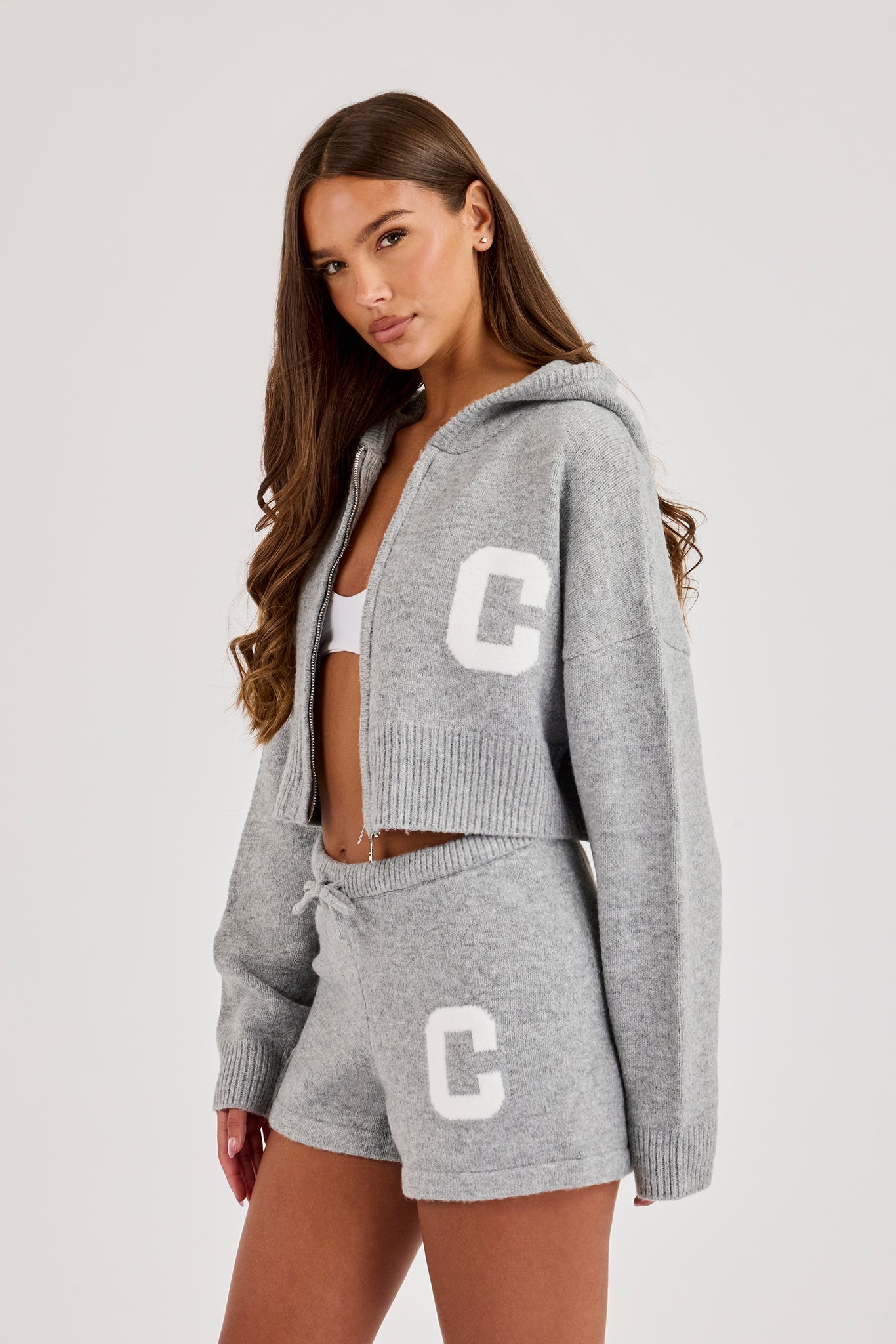Knitted C Short - Grey