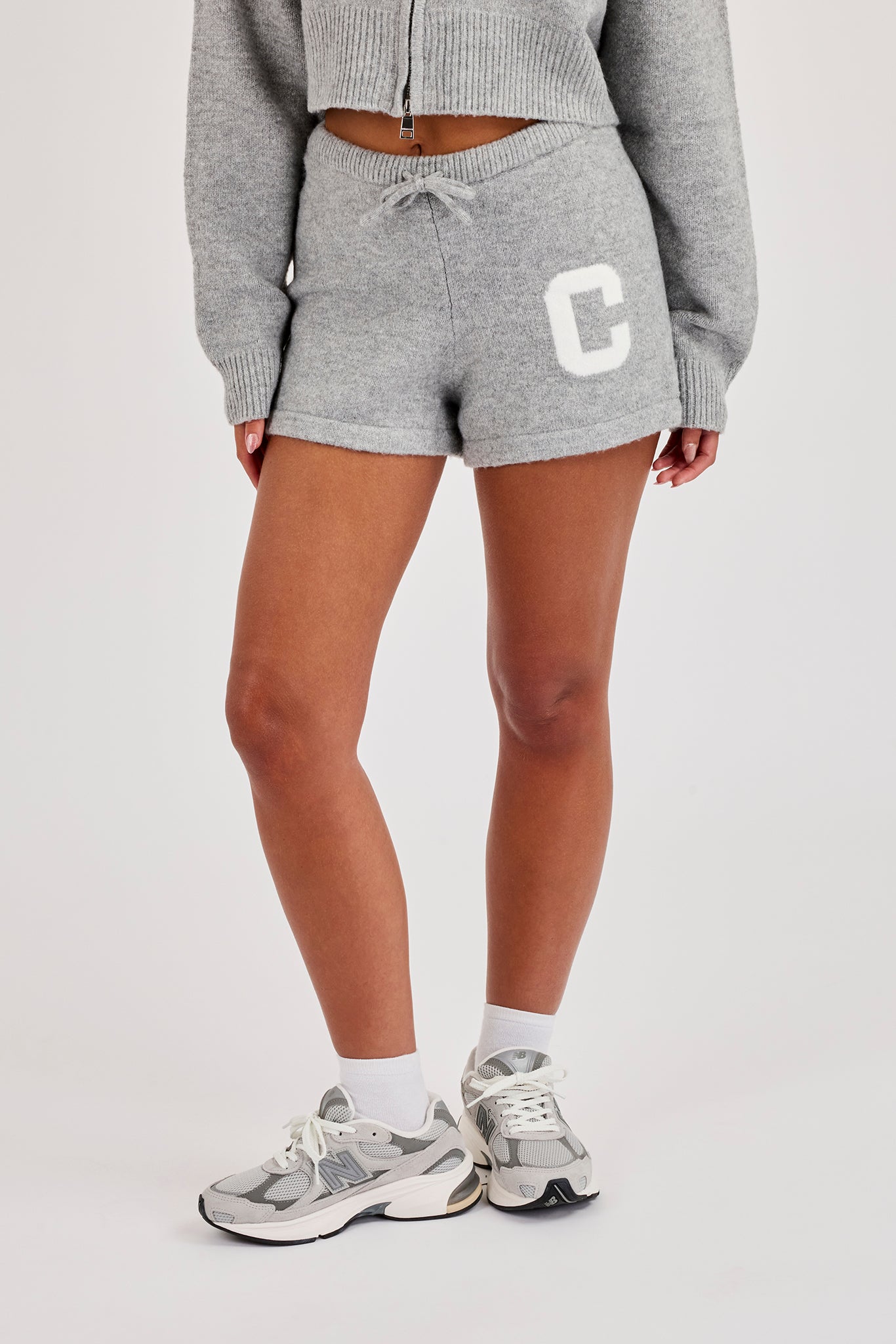 Strickshorts C - Grau