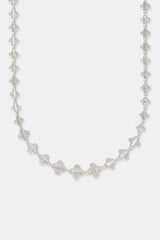 10 mm Baguette-Kette mit Eis-Farbverlaufsmotiv – Weiß