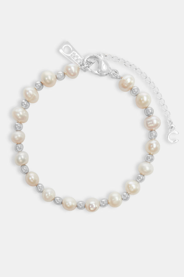 Freshwater Pearl & Bead Bracelet - White