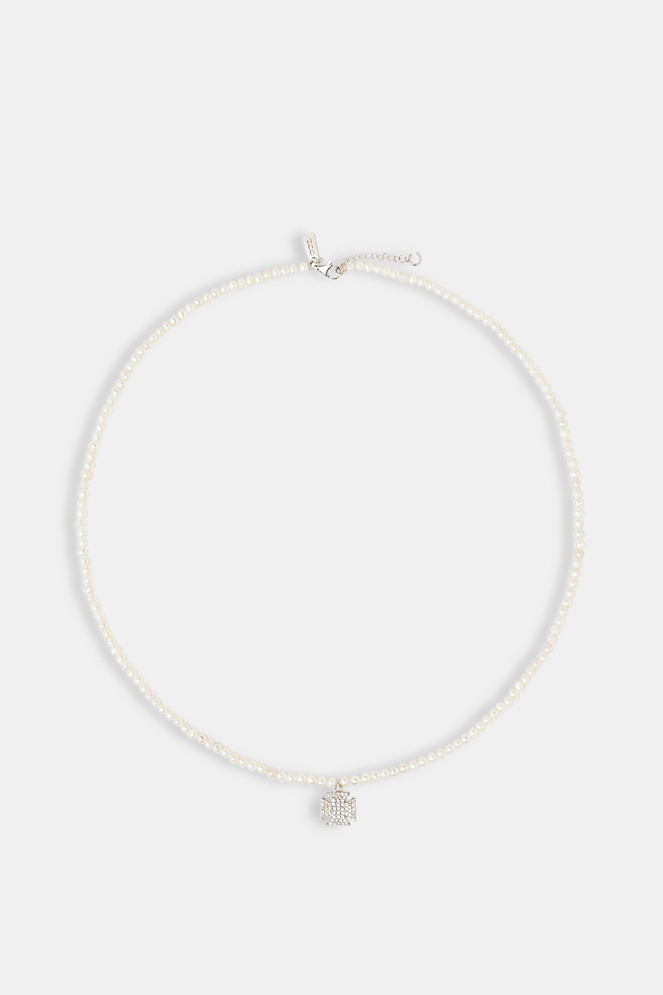 Süßwasserperlenkette mit Eiskreuzmotiv – 10 mm