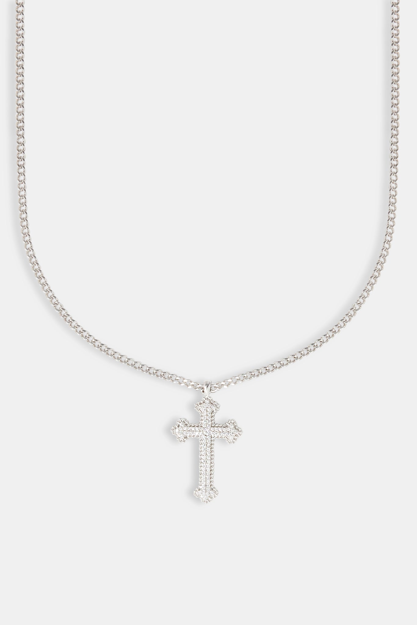Iced Pave Cross Necklace - 25mm