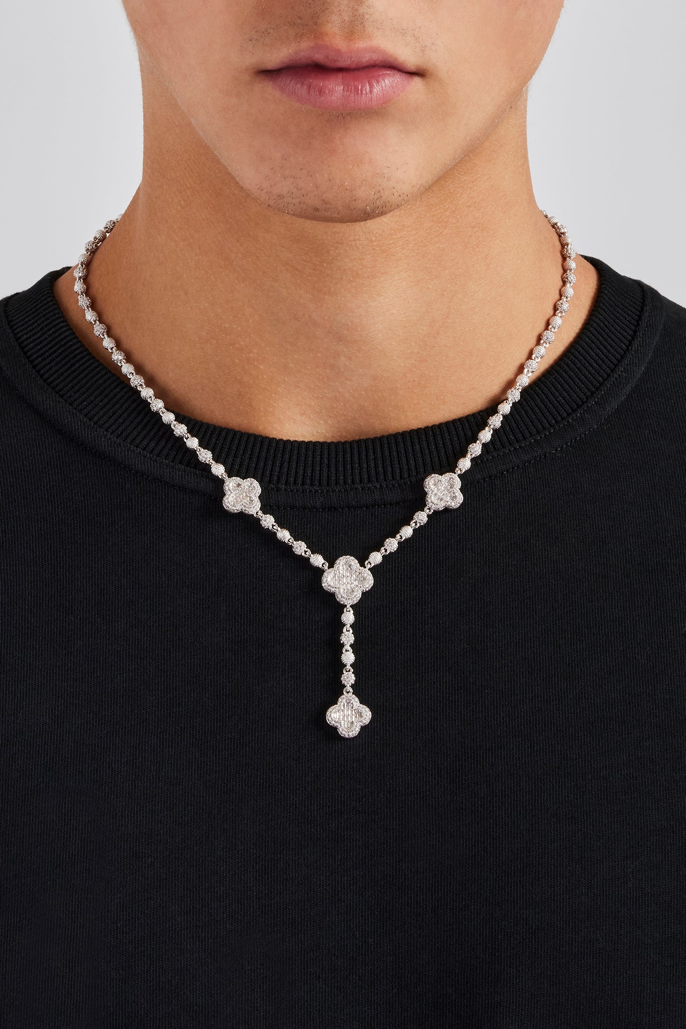 Single Drop Chain Iced Ball Motif Drop Chain - 4mm | Mens Chains | Shop Drop Chains at ...